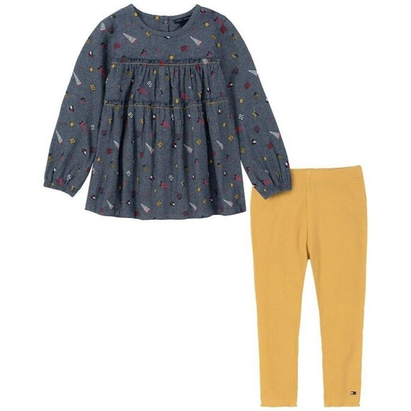 Tommy Hilfiger Other - Tommy Hilfiger Baby Girls Chambray Tunic and Leggings, 2 Piece Set 12M